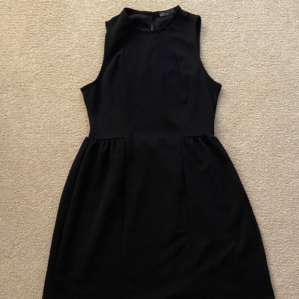 black knit skater dress